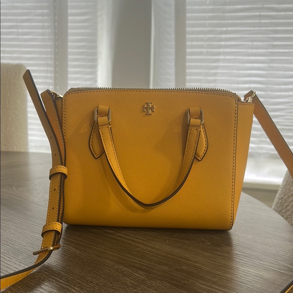 Tory Burch Yellow Crossbody Bag with Gold Hardware